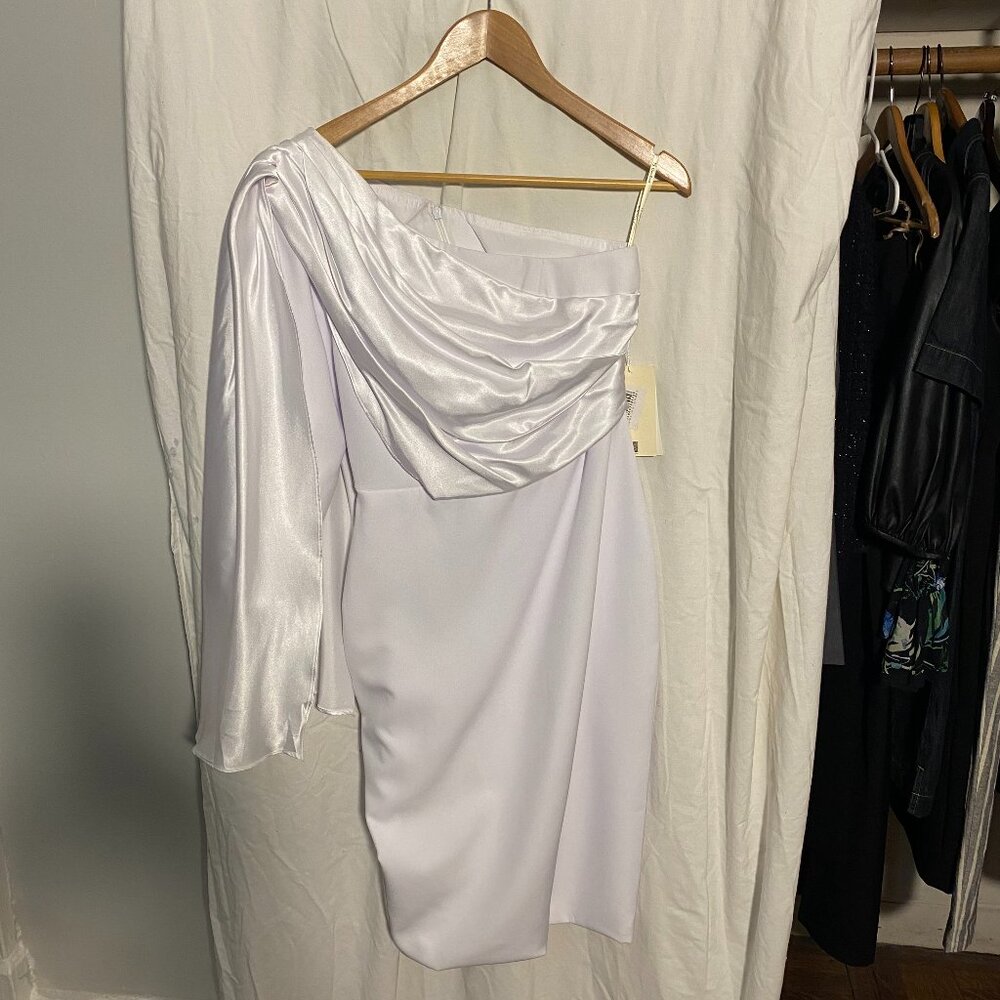 TS Couture White Sheath Cocktail & Wedding Dress Size 6- Brand New & Elegant!